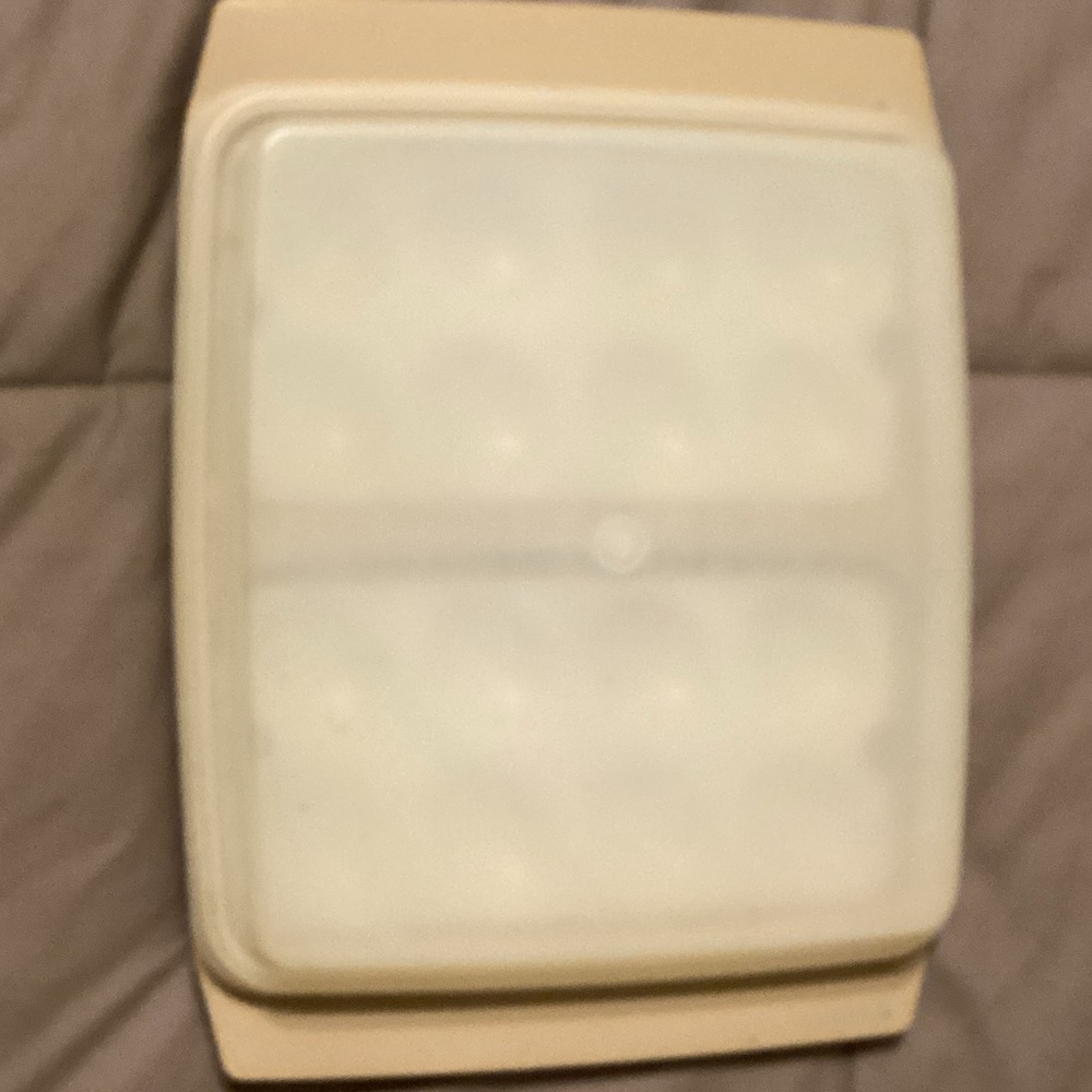 Vintage Tupperware Cream Egg Storage Container